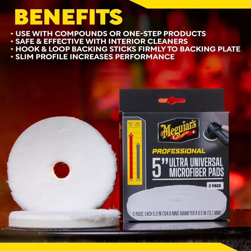 Load image into Gallery viewer, MEGUIAR'S Polishing 5 INCH UNIVERSAL MICROFIBER PADS - 2 PACK