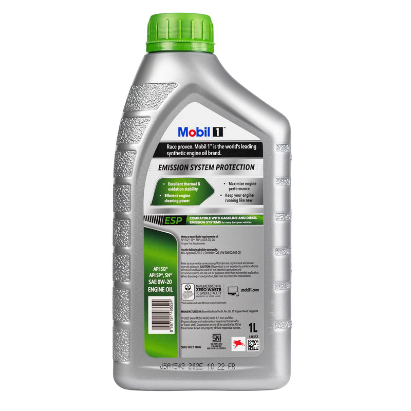 Load image into Gallery viewer, MOBIL Full Synthetic Engine Oil Mobil 1 ESP X2 0W-20 - 1L
