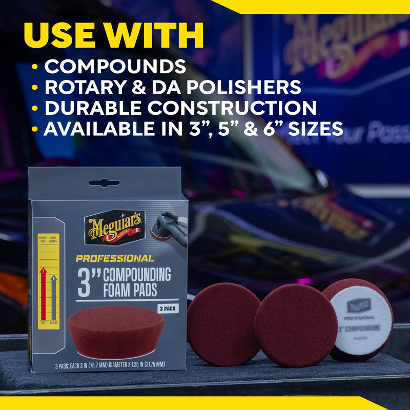 Load image into Gallery viewer, MEGUIAR'S Pads 3 INCH COMPOUNDING FOAM PADS - 3 PACK
