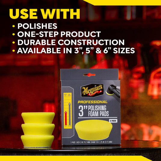MEGUIAR'S Pads 3 INCH FOAM POLISHING PADS - 3 PACK