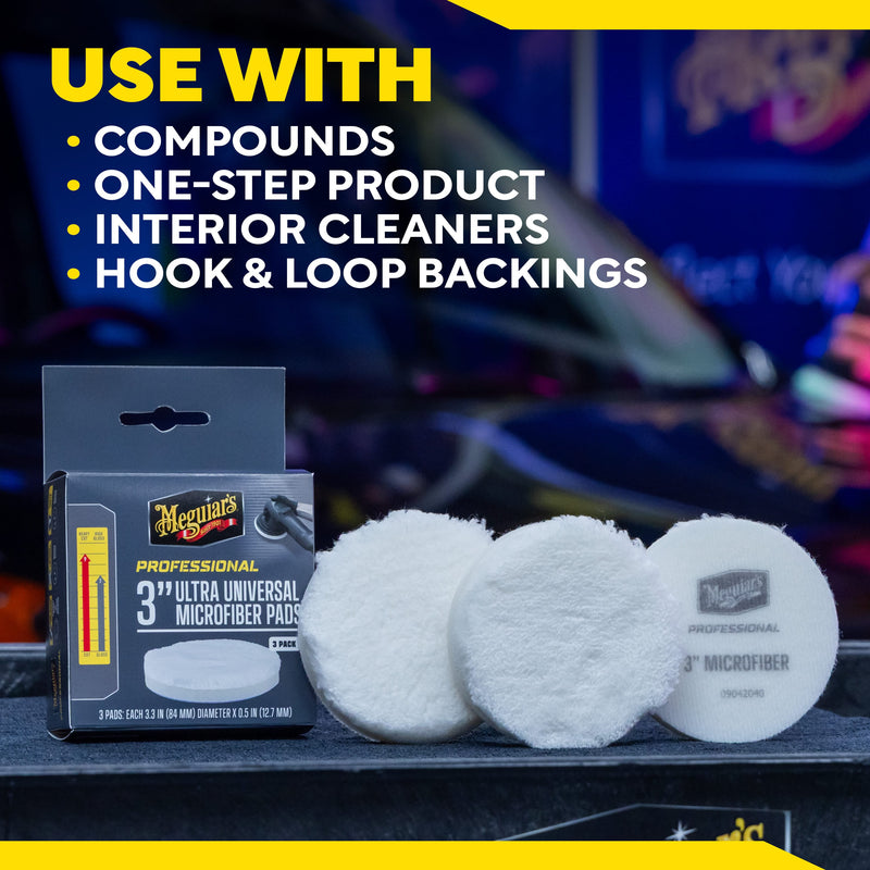 Load image into Gallery viewer, MEGUIAR'S Pads 3 INCH UNIVERSAL MICROFIBER PADS - 3 PACK
