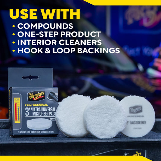 MEGUIAR'S Pads 3 INCH UNIVERSAL MICROFIBER PADS - 3 PACK