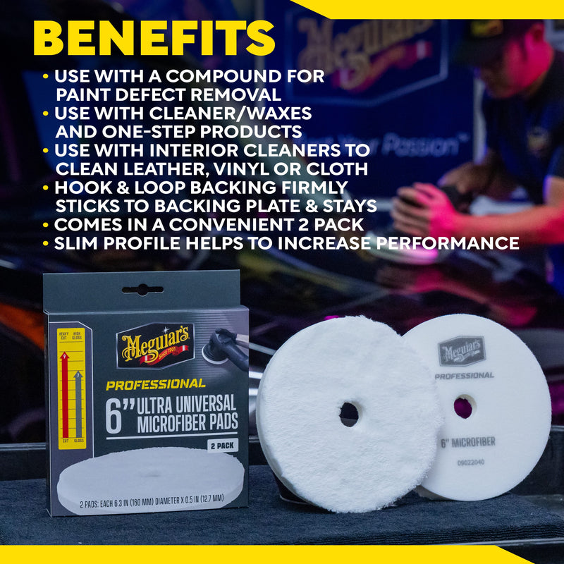 Load image into Gallery viewer, MEGUIAR'S Pads 6 INCH UNIVERSAL MICROFIBER PADS - 2 PACK
