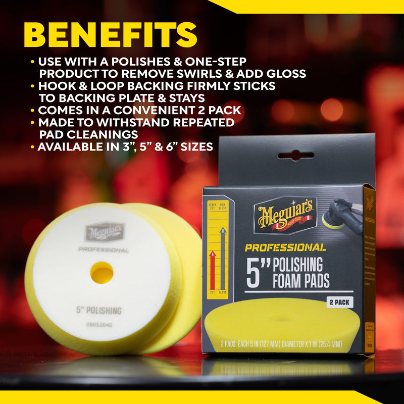 Load image into Gallery viewer, MEGUIAR'S Polishing 5 INCH FOAM POLISHING PADS - 2 PACK

