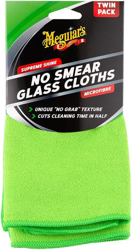 MEGUIARS Accessories Supreme Shine No Smear Glass Cloths Twin Pack