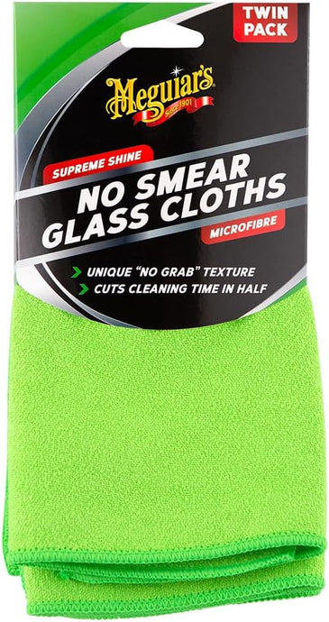 MEGUIARS Accessories Supreme Shine No Smear Glass Cloths Twin Pack