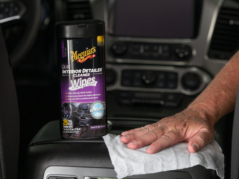 Load image into Gallery viewer, MEGUIARS Cleaners &amp; Protectants Quik Interior Detailer Cleaner Wipes - 25 Pack
