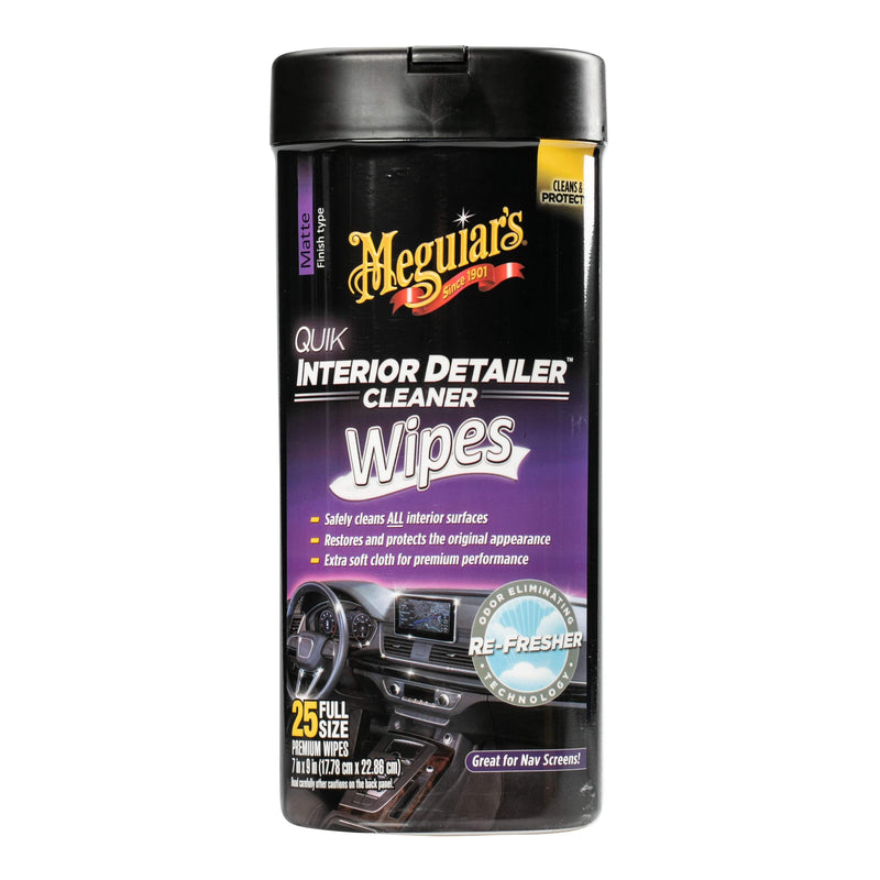 Load image into Gallery viewer, MEGUIARS Cleaners &amp; Protectants Quik Interior Detailer Cleaner Wipes - 25 Pack
