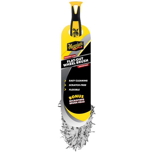 MEGUIARS Flat-Out Wheel Brush with Replacement Wash Pad