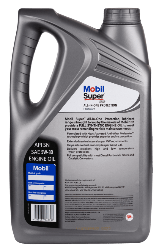 MOBIL Semi Synthetic Engine Oil Mobil Super AIOP Formula V 5W-30 - 5L